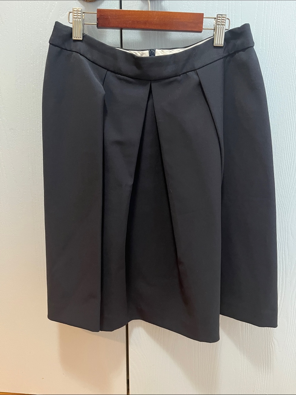 Brooks Brothers Navy Pleated Midi Skirt